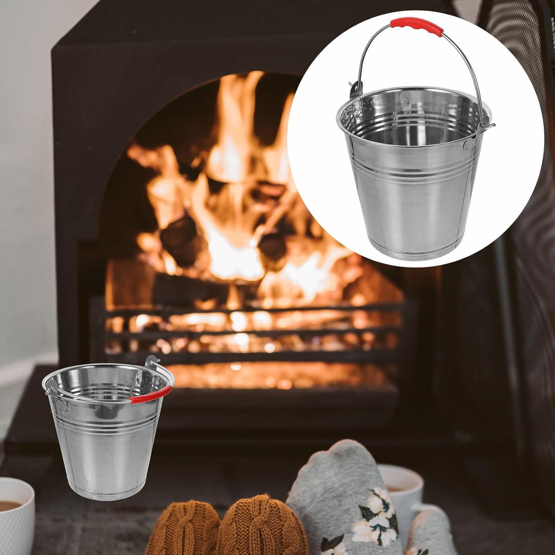 Eisen Asche Kohlebehälter für Grill und Kamin Hitzebeständig Leicht Tragbar Multifunktionaler Holz H
