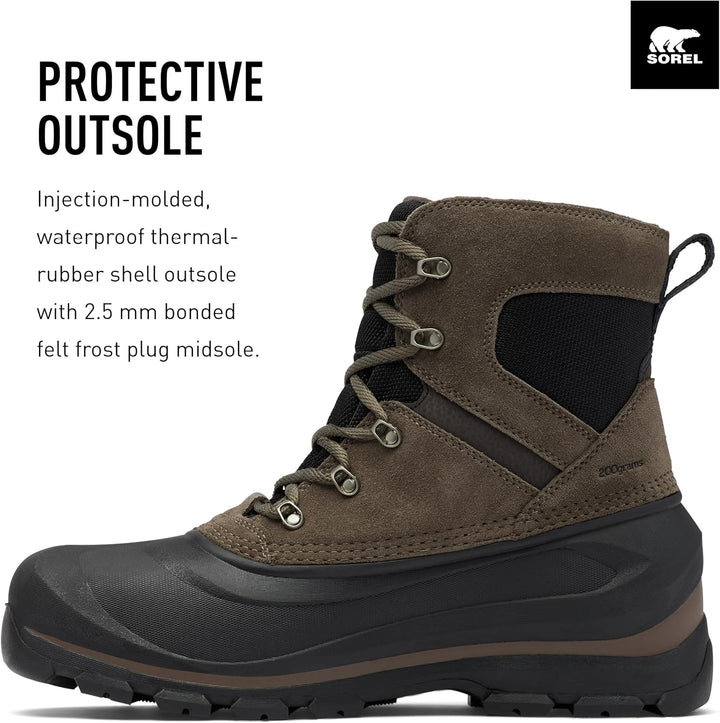 Sorel Buxton Lace Waterproof wasserdichte Winterstiefel für Herren, Braun (Major x Black), 40 EU 41.