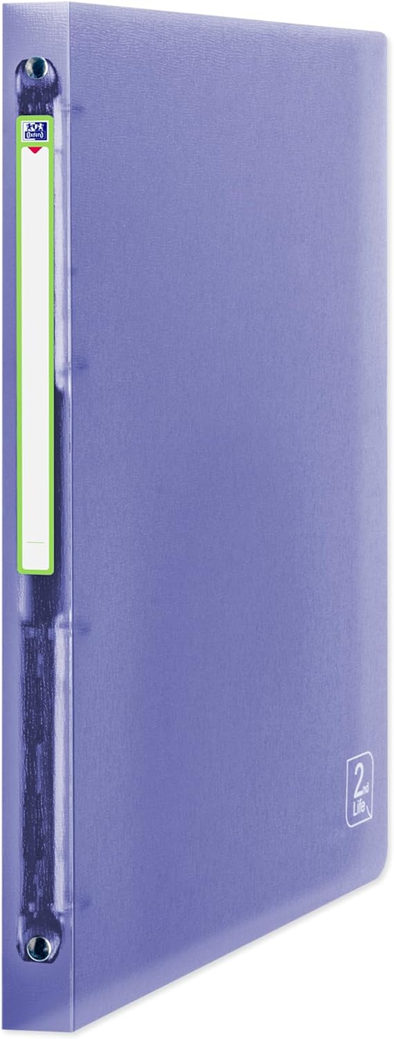 Oxford Kunststoff-Ringbuch 2nd Life, 12er Pack, DIN A4, 4 Farben 4 Ringe mit 2cm Füllhöhe 12 Stück i