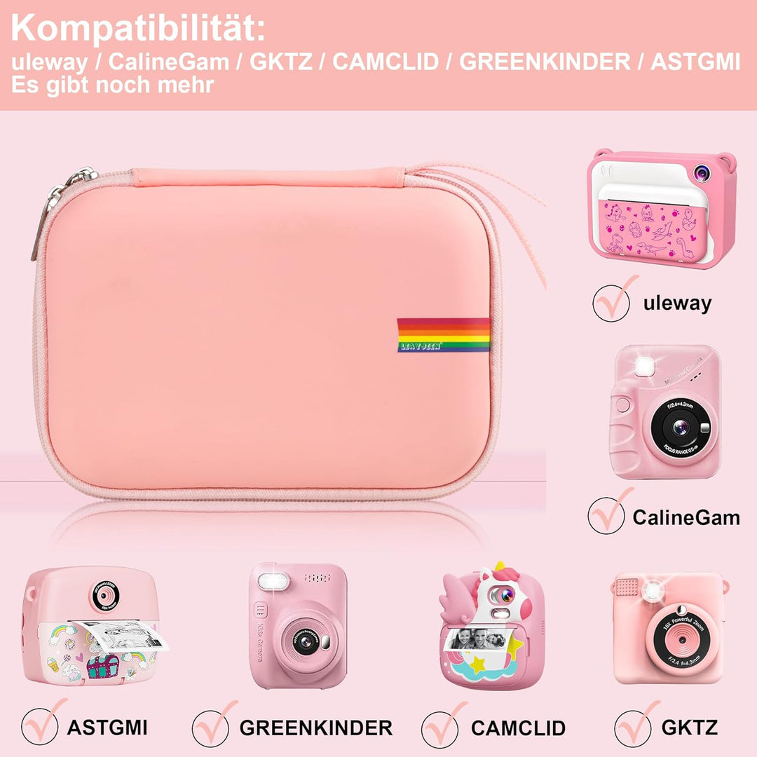 Leayjeen Kinderkamera Sofortbildkamera Tasche Schutzhülle kompatibel mit uleway/Hiievpu/NUOTUN/GREEN