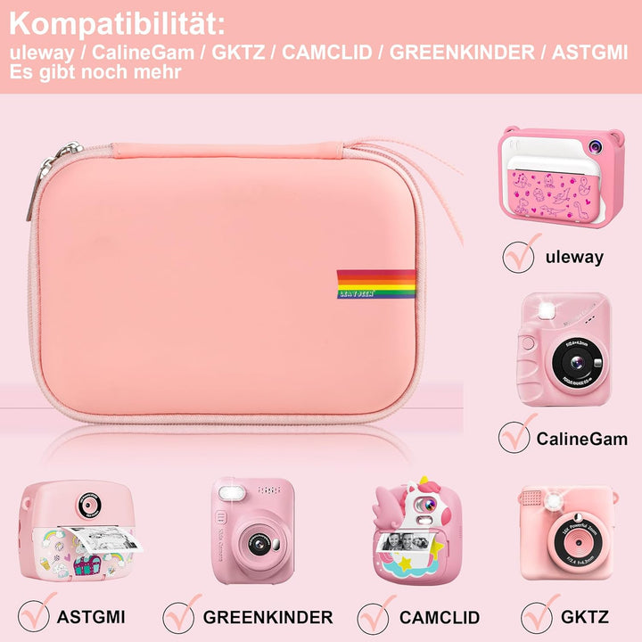 Leayjeen Kinderkamera Sofortbildkamera Tasche Schutzhülle kompatibel mit uleway/Hiievpu/NUOTUN/GREEN