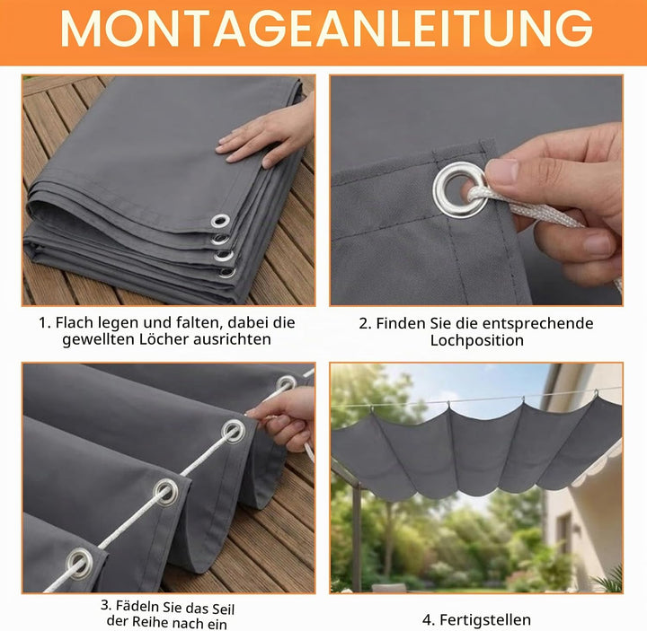 Einziehbare Welle Sonnensegel,Verstellbar Schattenabdeckung 0.8x3.5m,Nach Mass Wellenmarkise Verstel