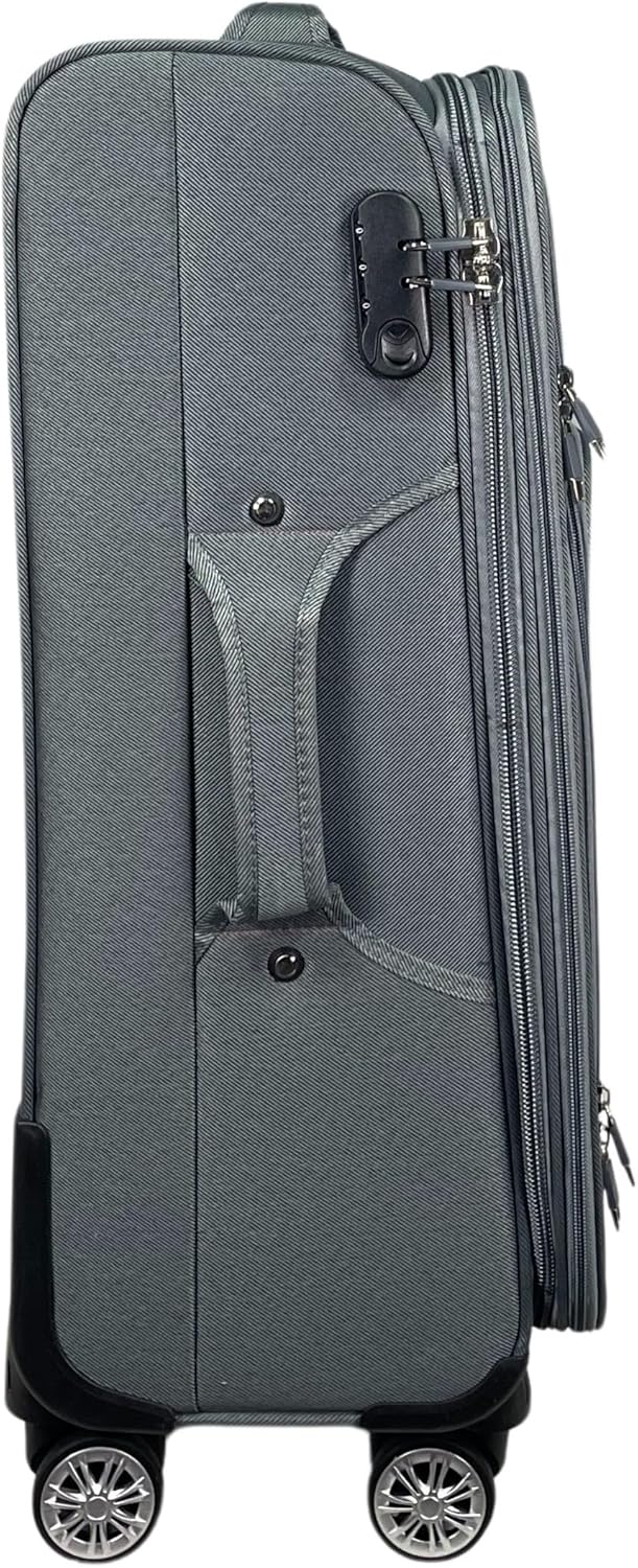 Stoff Reisekoffer Trolley Erweiterbar mit Zwillingsrollen (M/L/XL/XXL oder 4er Set) Weichgepäck (Gra