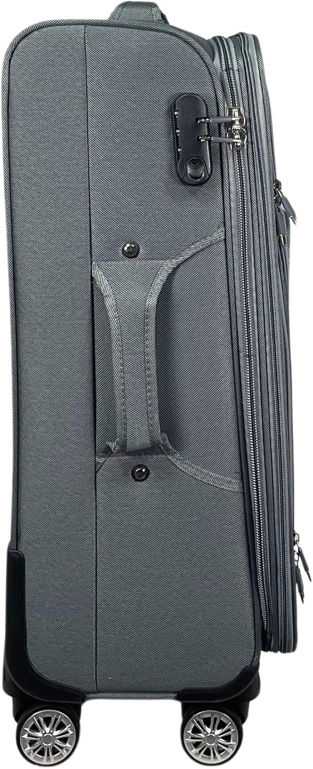 Stoff Reisekoffer Trolley Erweiterbar mit Zwillingsrollen (M/L/XL/XXL oder 4er Set) Weichgepäck (Gra