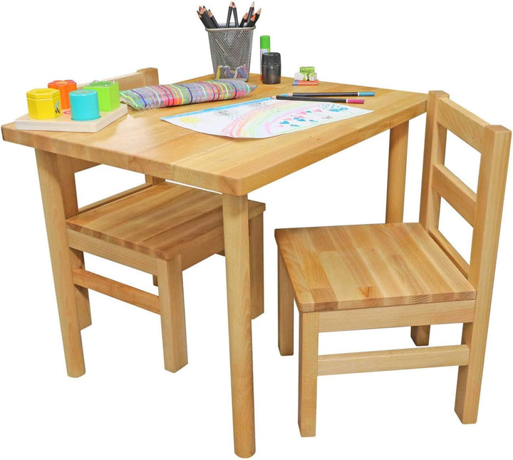 Betten-ABC Bubema Kindertisch Kinderzimmer-Tisch aus massiver Kernbuche Natur geölt, extra stabil Ti