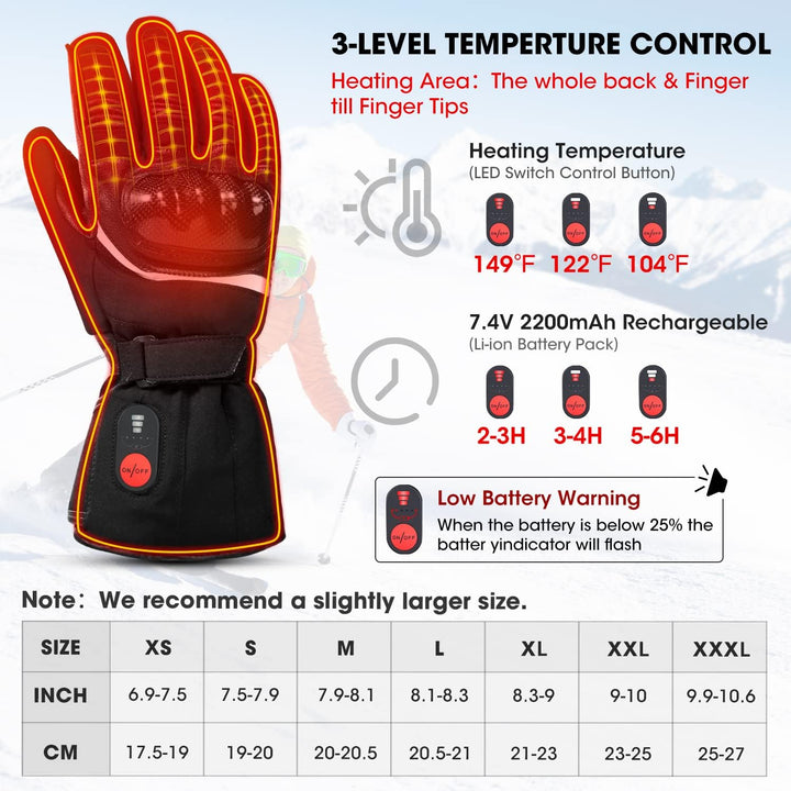 Sun Will Beheizte Motorrad Handschuhe Herren Damen, Winter wasserdichte Beheizbare Warme Handschuhe