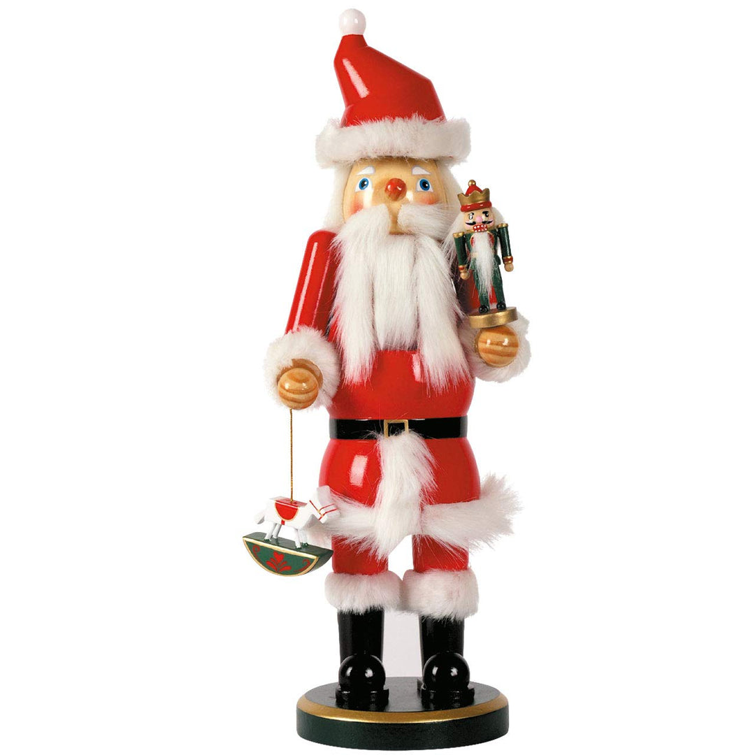 Nussknacker Deko Figur Weihnachtsmann gross rot / 38 cm/Nussknacker Holzfigur/handbemalt im Kunsthan