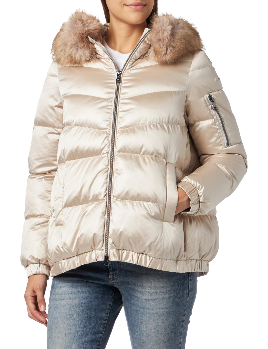 Geox Damen W Backsie Jacket 46 MOONBEAM, 46 MOONBEAM