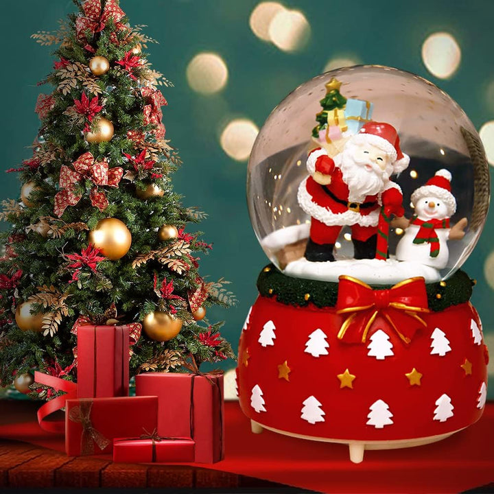 Weihnachtslaterne mit Glitzer, Weihnachtliche Schneekugeln Laternen, Weihnachtsmann-Szene Weihnachts