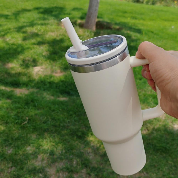 Adventure Quencher Becher mit Henkel und Strohhalm, No Moq, 304 Edelstahl, BPA-frei, grosser Becher