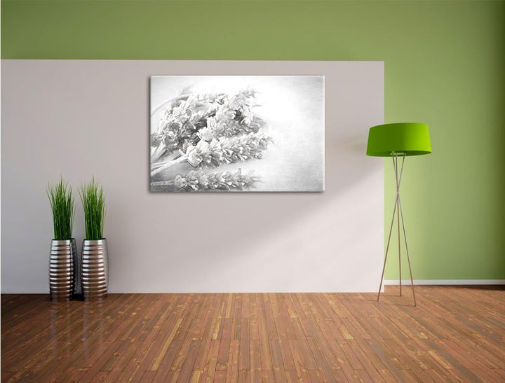 Pixxprint getrockneter Lavendel Kunst als Leinwandbild/Grösse: 100x70 cm/Wandbild/Kunstdruck/fertig