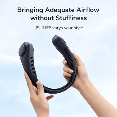 JISULIFE Persönliche Nackenventilator, USB Wiederaufladbarer Tragbarer Halsventilator mit 4000mAh AK