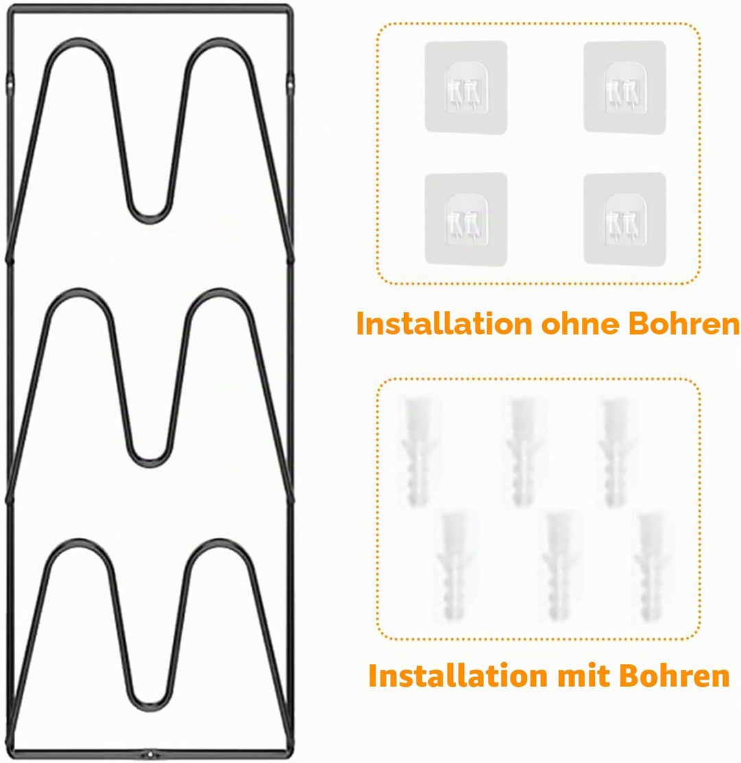 Aisny Topfdeckelhalter, Selbstklebender Topf- und Pfannendeckelhalter 3 Schlitzen, 2 Stück Topfdecke