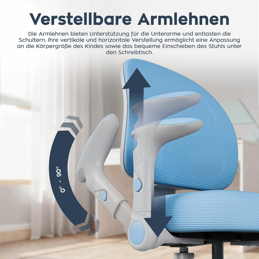 MARK ADLER Junior 5.0 Blue | Kinder Schreibtischstuhl Ergonomischer Bürostuhl Kinderdrehstuhl Jugend