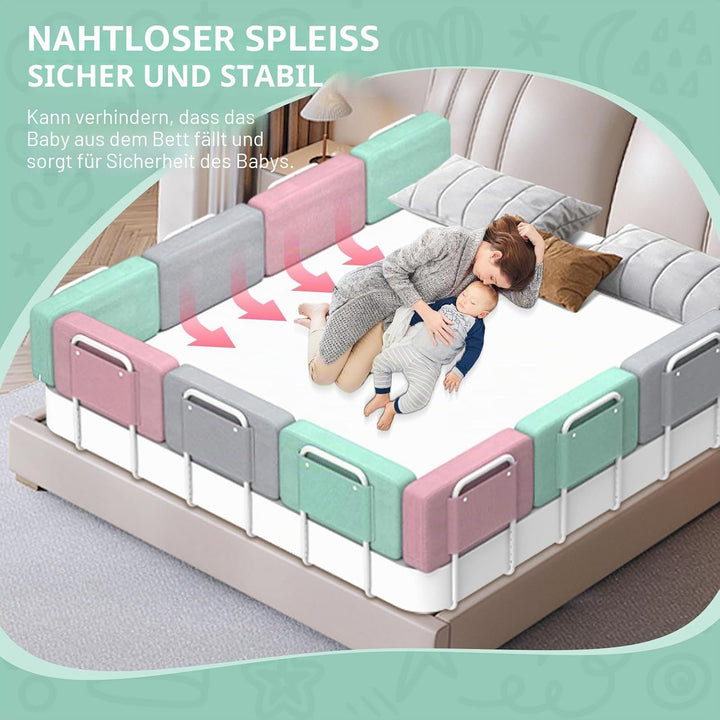 Bettgitter für Kinder – Rausfallschutz und Bettkantenschutz für Babybett und Kinderbett, Höhenverste