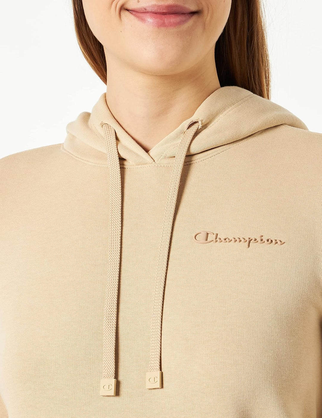 Champion Damen Legacy American Classics Powerblend Terry Small Logo Kapuzenpullover L Braun Taupe, L
