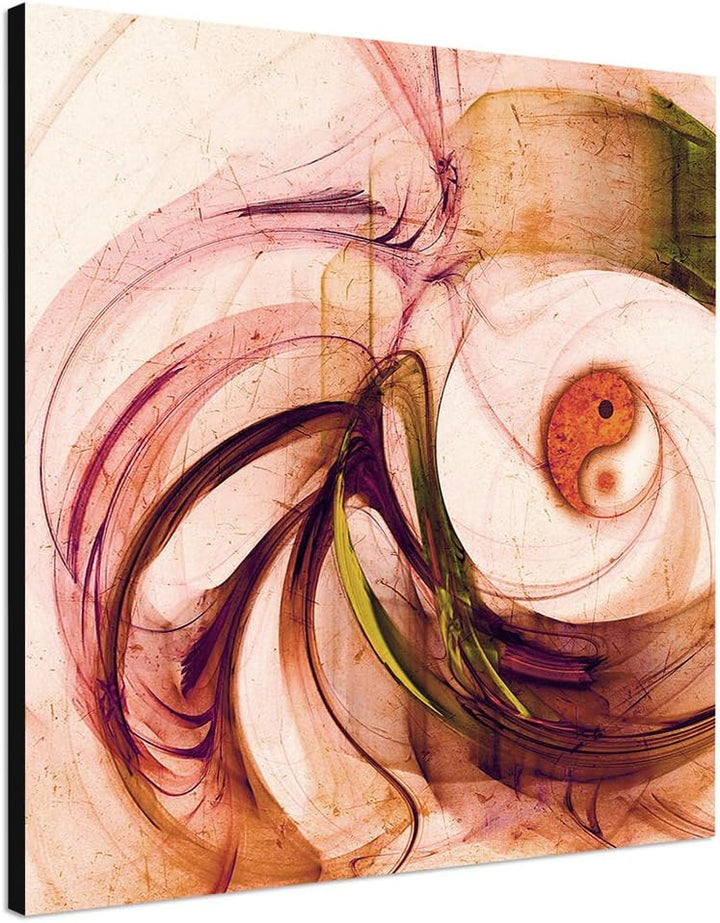 Paul Sinus Art Yin und Yan - Abstrakt324_60x60cm Bild auf Leinwand Energie Gleichgewicht Abstraktes