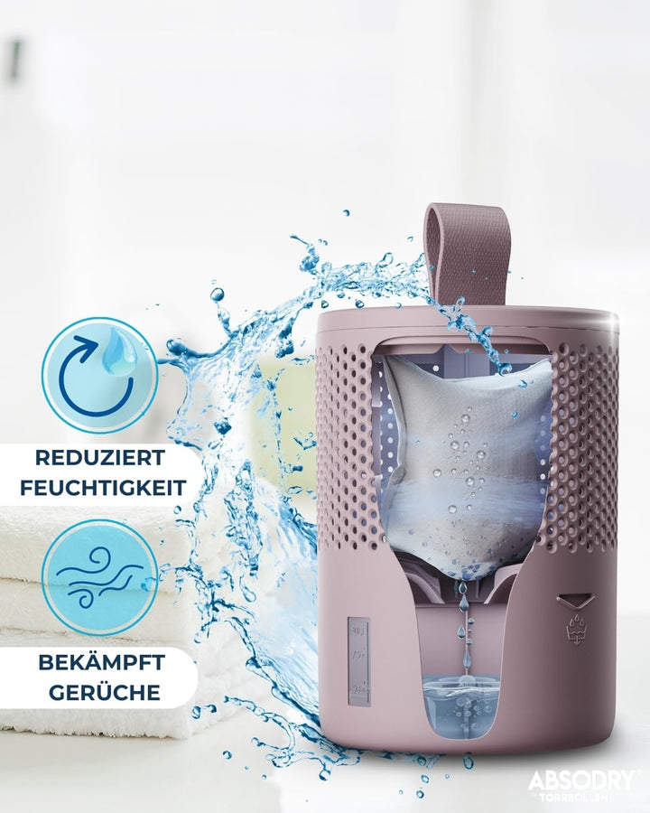 Absodry Duo Family Luftentfeuchter für 25m2 Entfeuchter 600 g Granulat-Beutel, 1000 ml leise ohne St