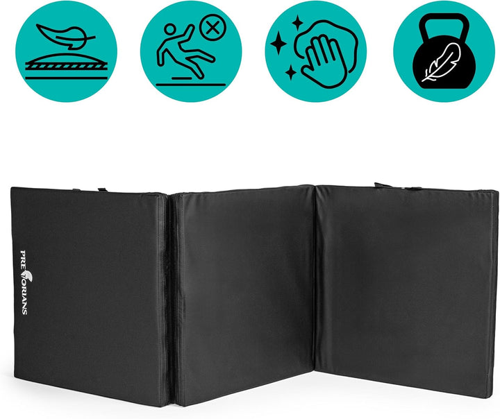 PRETORIANS Klappbare Turnmatte Kinder Erwachsene 180x60x5 cm, Fitnessmatte, Gymnastikmatte dicke 5 c