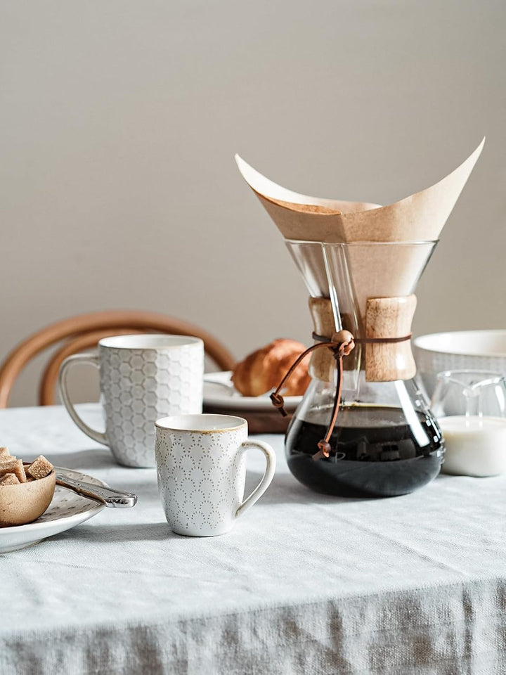 LE TAUCI Kaffeetassen Set, 473 ml, Keramiktassen Kaffeebecher, Prägetassen Grosse Tassen für Latte,