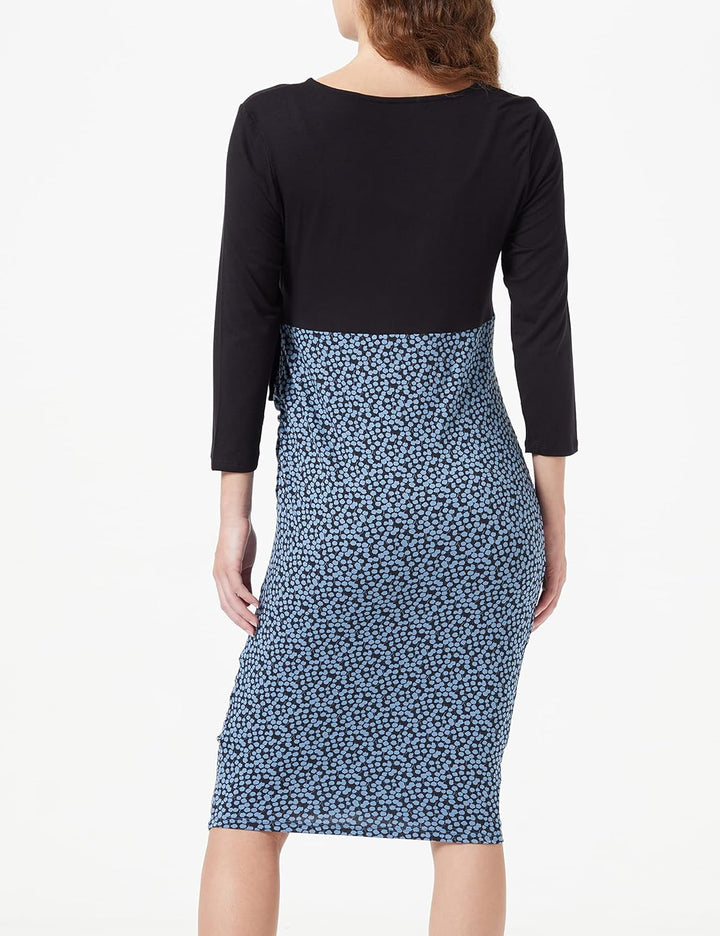 Noppies Damen Dress Olney Nursing 3/4 Sleeve Allover Print Kleid, Black - P090, 38 EU