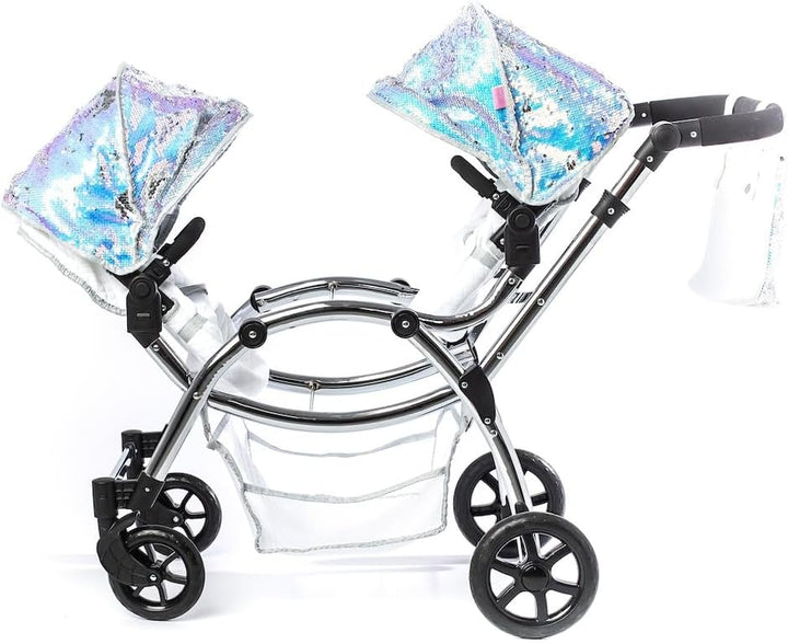 Roma Amy Childs Polly Sparkle Doppel-Puppenwagen 2-in-1 Kinderwagen & Babytragetasche – Meerjungfrau