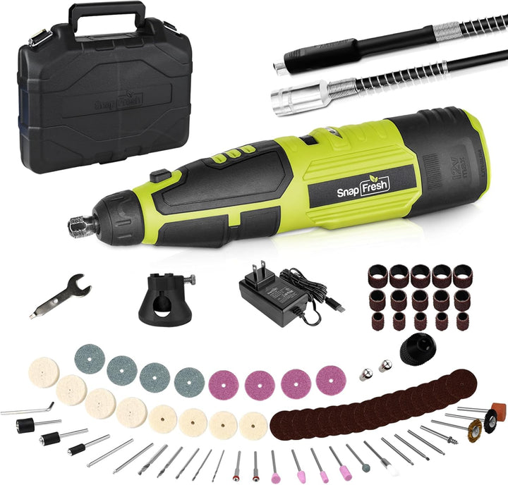 12V Akku-Rotationswerkzeug-Set Multifunktionswerkzeuge, 7 Geschwindigkeiten, 28000U/min, 80+ Zubehör