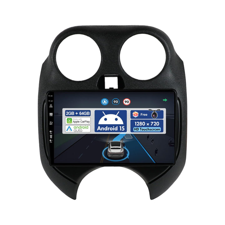 [2G+64G] 9 Zoll Autoradio für Nissan March Micra (2010-2017) GPS Navigation - Wireless CarPlay Andro