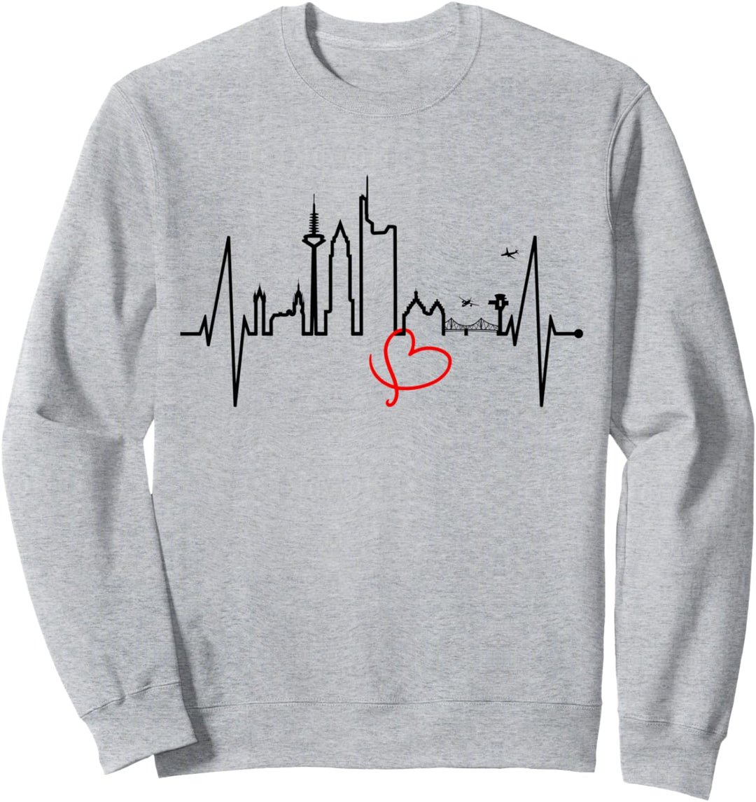 Frankfurt Skyline Herzschlag Fan Ich Liebe Frankfurt Am Main Sweatshirt