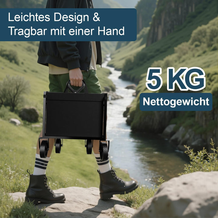 Favoyard Faltwagen Klappbar 100L & 150kg Tragkraft All-Terrain Bollerwagen mit Bremse & Rollen für C