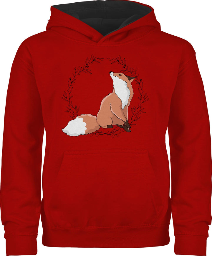 Shirtracer - Pullover Kinder Hoodie Jungen Mädchen - Tiermotiv Animal Print - Fuchs Fox Gechenk 140