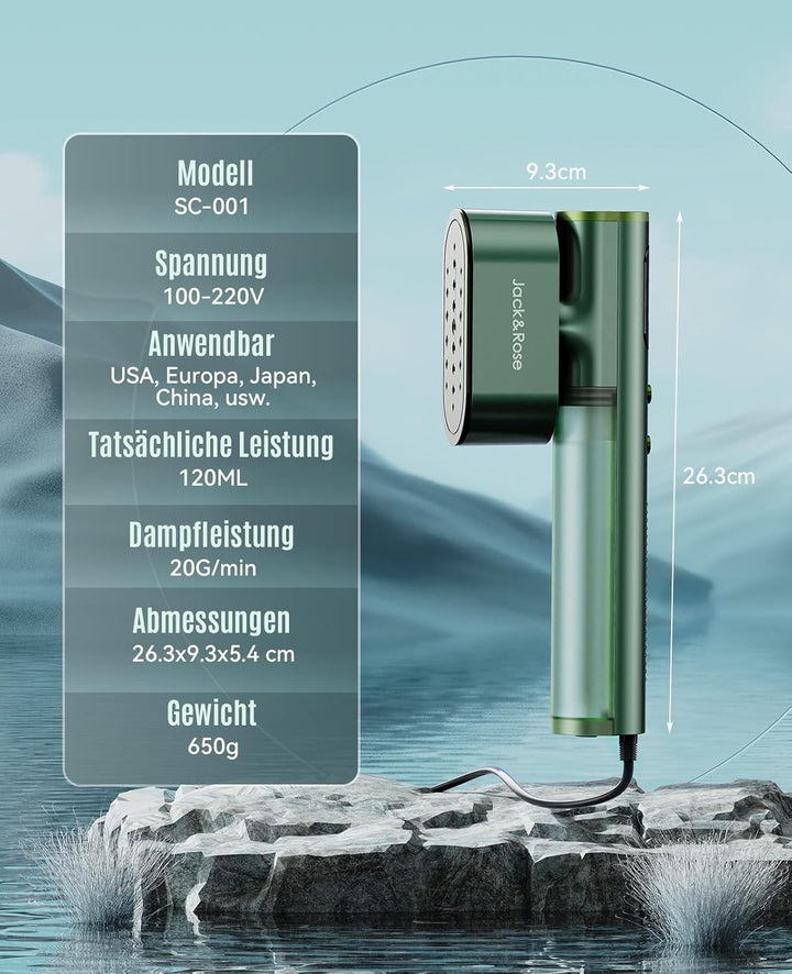 Reise Dampfglätter mit weltweiter Spannung 100-240V Tragbare Steamer für Kleidung, 2-in-1 Reisebügel