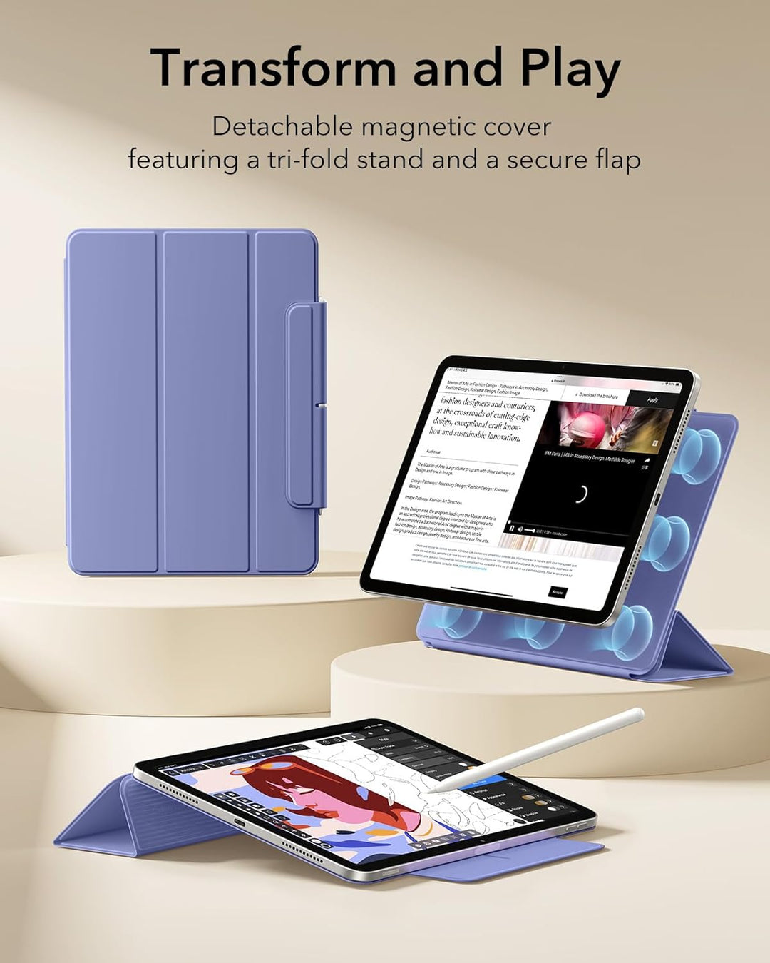 ESR für iPad Air 11 Zoll 2026 Hülle M4/M3/M2, iPad Air 5/4 Hülle (2025/2024/2022/2020) Starke Magnet