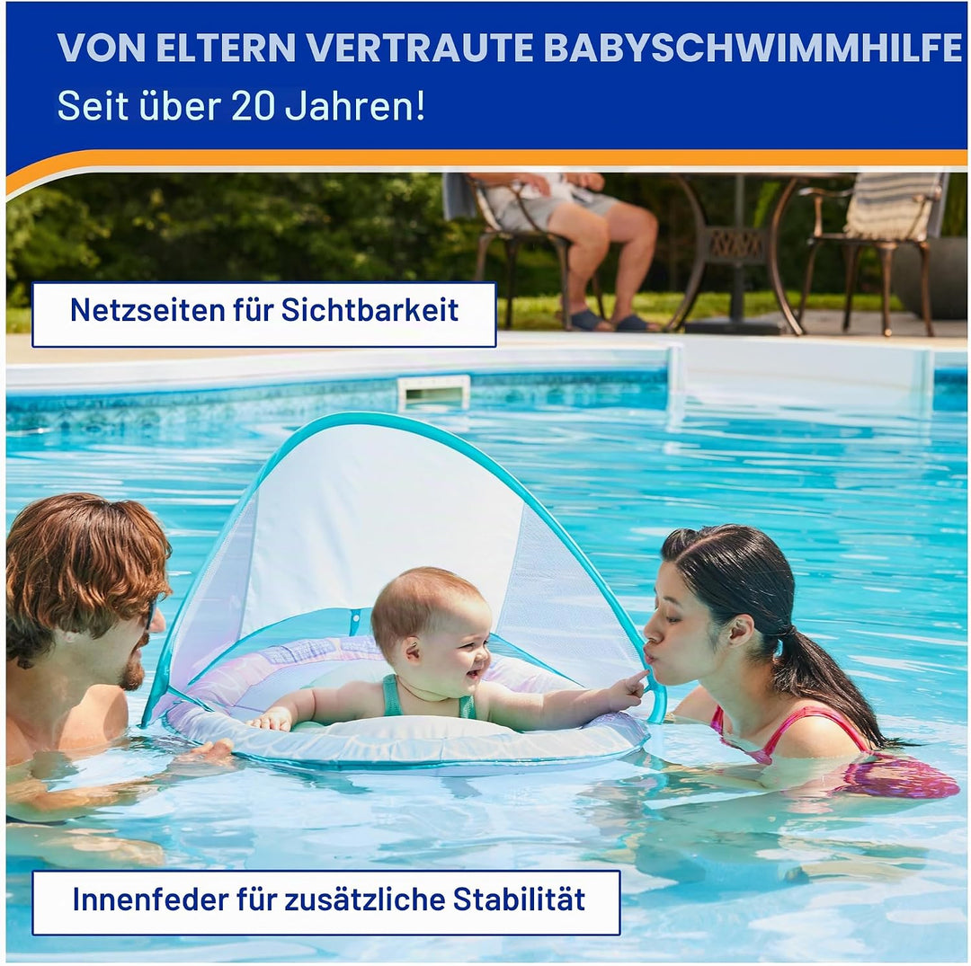 Swimways Baby Spring Float, Baby Pool Float with Canopy & UPF Protection, Swimming Pool Accessories