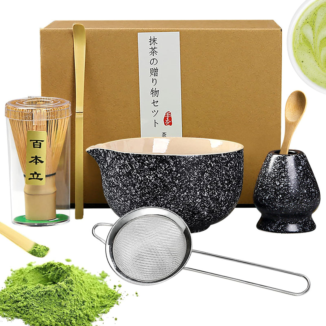 Matcha set, Japanisches Tee-Set, Matcha-Schale, Schaufel, Sieb, Matcha-Besenhalter, Matcha-Besenstän