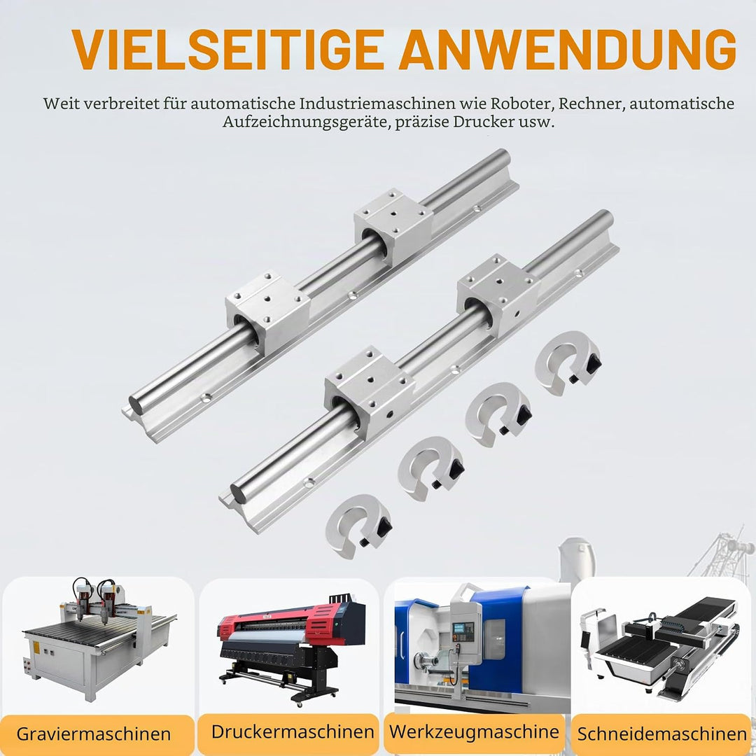 CNCYEAH 2 stücke Linearführung SBR12-1000mm Linearführungsschiene Linear Rail + 4 Stücke SBR12UU lag