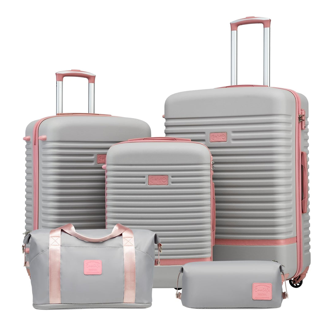 COOLIFE Koffer Trolley Koffer Reisekoffer von ABS Hartschalen Trolley 4 Rollen TSA-Schloss Der Koffe