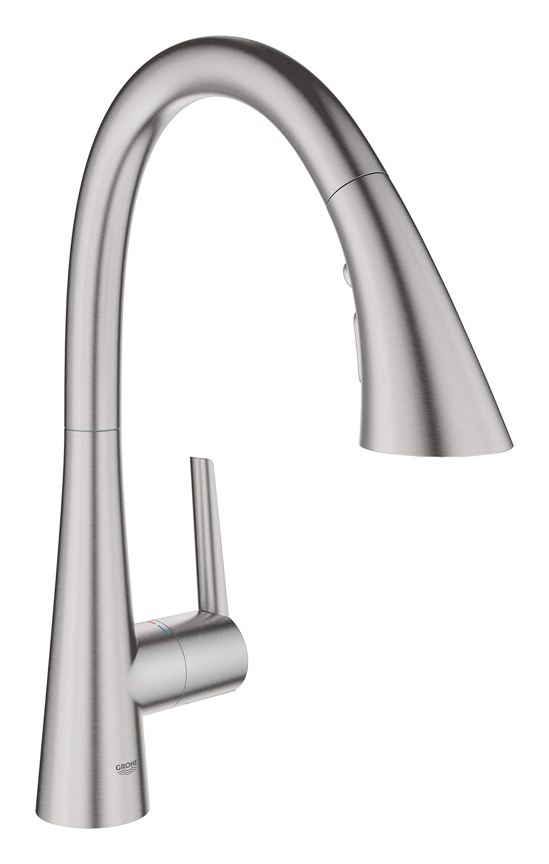 GROHE Zedra - Einhand-Spültischbatterie (langlebige Oberfläche, 3 Strahlarten, Schwenkbereich 360°),