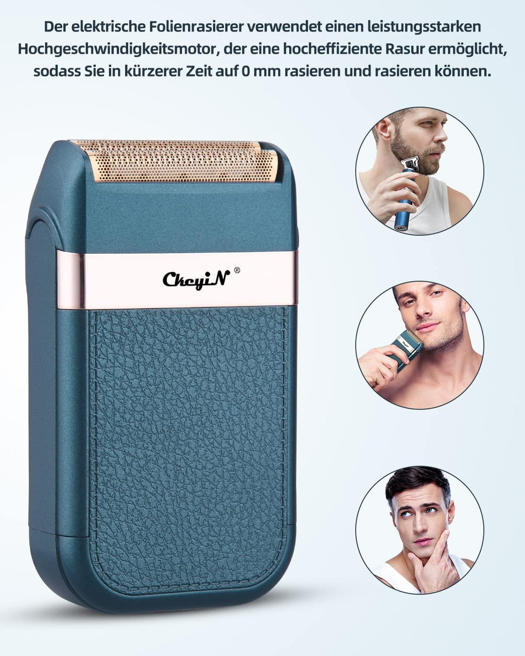 CkeyiN Elektrorasierer Herren, Rasierer Elektrisch, Rasierapparat Blau,Präzisionstrimmer,Barber Shav