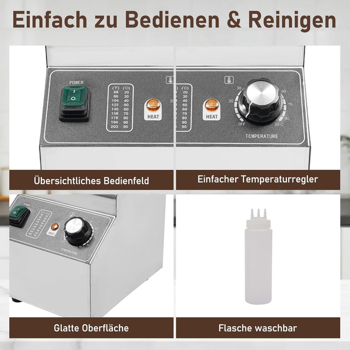 100W 220V Edelstahl Elektrischer Sossenwärmer Elektrisch Saucenwärmer Jam Heat Preservation Machine