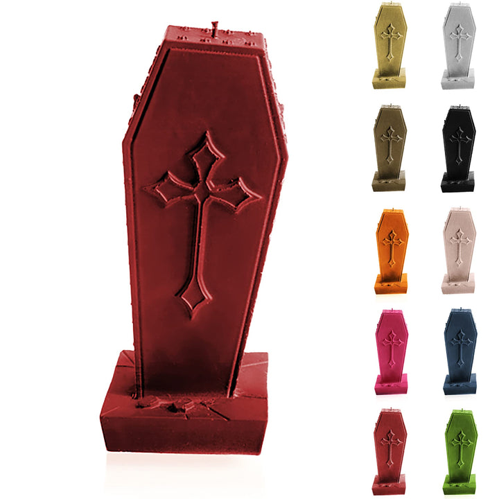 Candellana Sarg Deko Kerze - Halloween Deko - Gothic Deko - Grunge Deko Kerze - Heavy Metal Deko - P