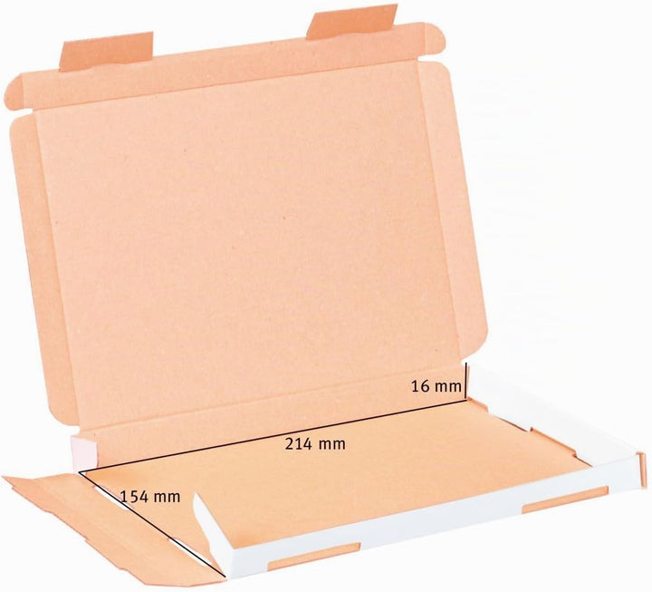 smiley pack 200 Grossbriefkartons 230 x 160 x 20 mm weiss (200 Stück) DIN A5 B5 Grossbrief Versandka