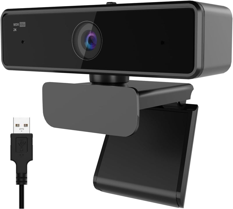 Nuroum V11 Webcam 2K, PC Kamera mit Mikrofon Full HD 1080P/60fps, 1440P/30fps, Rauschunterdrückung/9