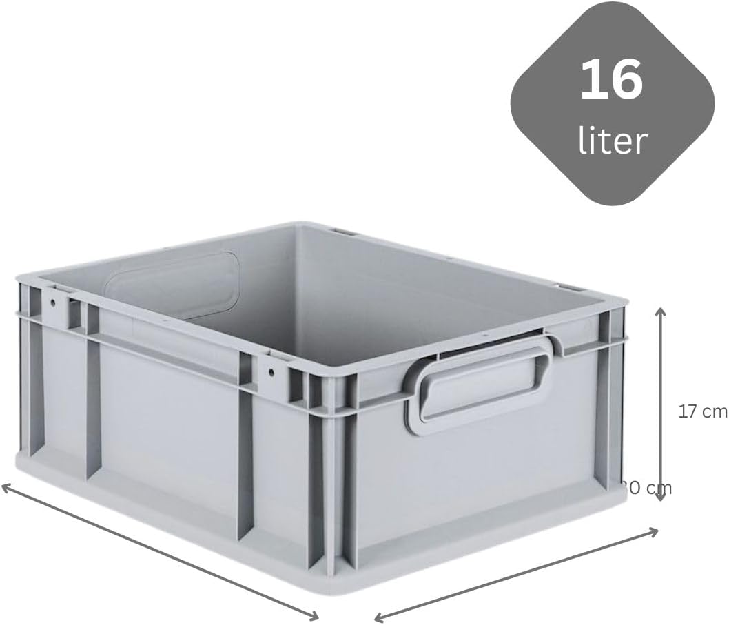 PROREGAL SuperSparSet 10x Eurobox NextGen Economy mit Auflagedeckel und 4x Schiebeschnappverschlüsse