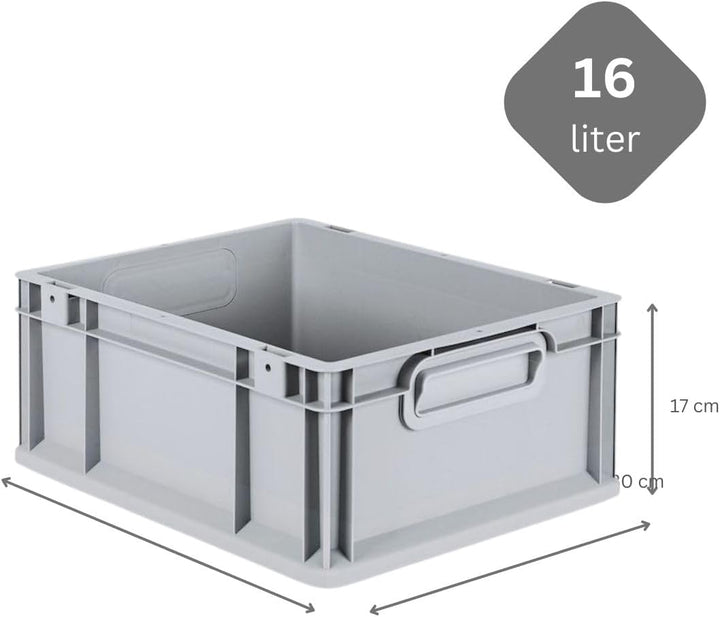 PROREGAL SuperSparSet 10x Eurobox NextGen Economy mit Auflagedeckel und 4x Schiebeschnappverschlüsse