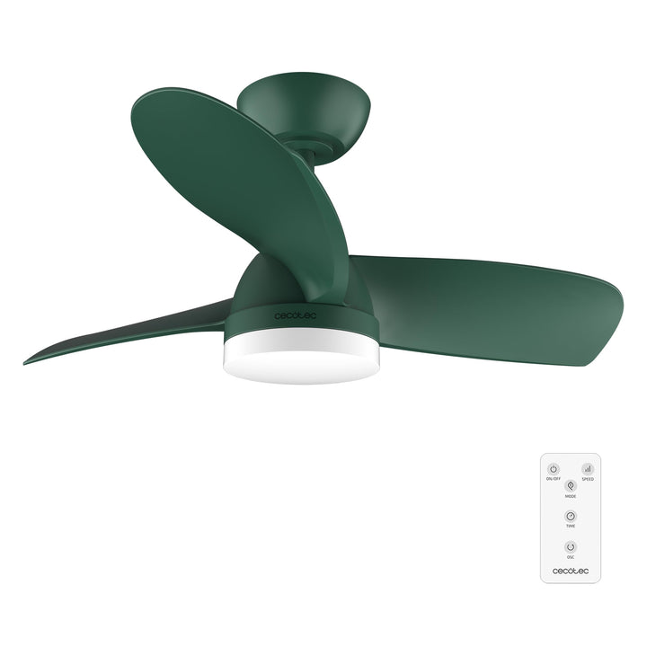 Cecotec Deckenventilator EnergySilence Aero 3050 Mint, 36 Zoll Spannweite | LED-Licht 22 W, 3 Lichtf