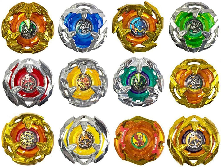 Battling Tops, 12 Kreisel, 3 Werfer, 1 Griff, 3 Mittelringe und 4 Basen, mit Aufbewahrungsbox, Gebur