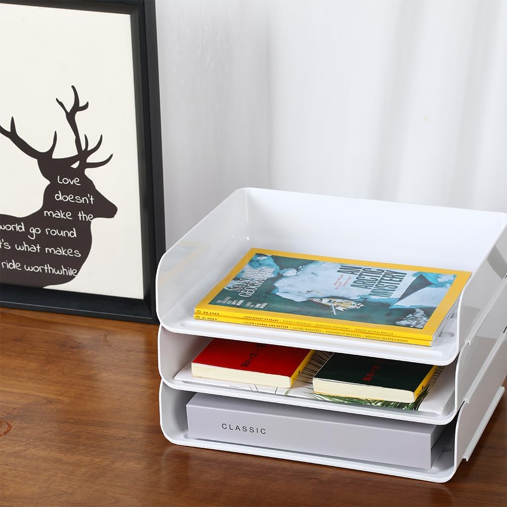 HKeeper Tier stapelbare A4-Ablagefächer, Büro-Schreibtisch-Aktenregal, ordentlicher Aktenordner, Bri