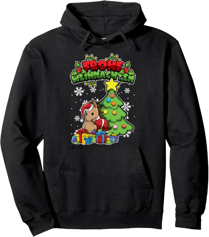 Weihnachtstiere Pferd - Frohe Weihnachten Pullover Hoodie