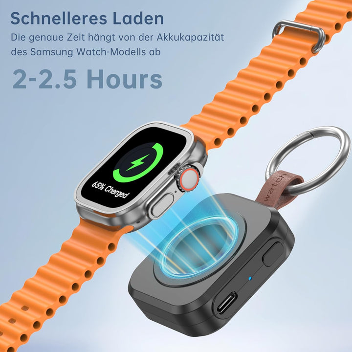 Tragbares Ladegerät für Apple Watch, iWatch-Ladegerät mit Schlüsselanhänger, 1200 mAh Magnetisches i